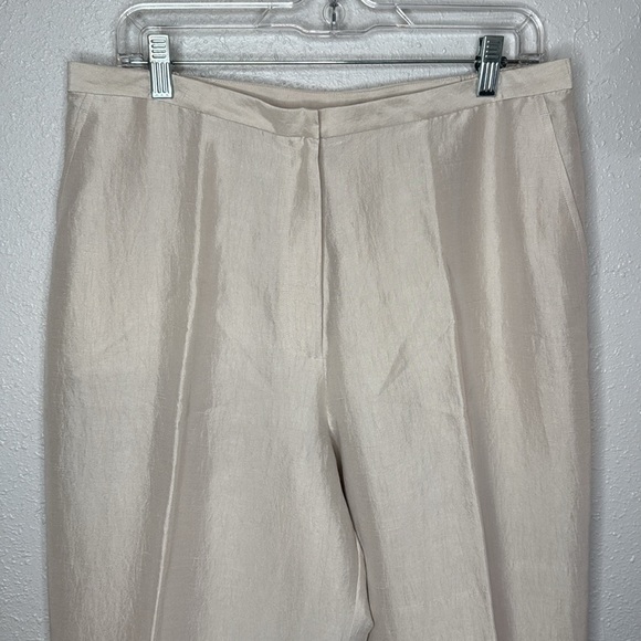 Eileen Fisher Women's Beige Silk Pleated Trouser Pants Size Large - Picture 5 of 8